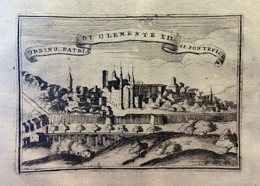 Coronelli Vincenzo Maria (1650-1718) Urbino, patria di Clemente XII. SS. Pontefice 1708 ca. Venezia 